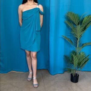 DJ- Jaz beautiful color teal one sleeve dress